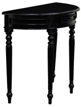 Huntley Turn Leg Half Round Sofa Table  (Black) - Top-Down View