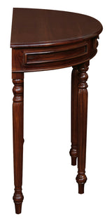 Huntley Turn Leg Half Round Sofa Table (Mahogany) - Top-Down View
