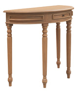 Huntley Turn Leg Half Round Sofa Table (Natural) - Front View