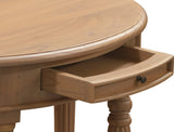Huntley Turn Leg Half Round Sofa Table (Natural) - Top-Down View