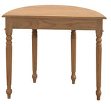 Huntley Turn Leg Half Round Sofa Table (Natural) - 45-Degree Angle