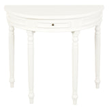 Turn Leg Half Round Sofa Table (White)