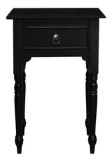 Milly Turn Leg 1 Drawer Side Table  (Black)