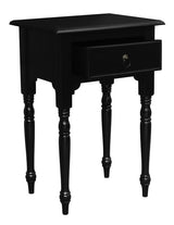 Milly Turn Leg 1 Drawer Side Table  (Black) - Side View