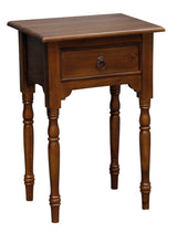 Milly Turn Leg 1 Drawer Side Table (Mahogany) - Front View