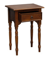 Milly Turn Leg 1 Drawer Side Table (Mahogany) - Side View