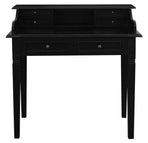 Winston 6 Drawer Solid Timber Writing Desk (Black)