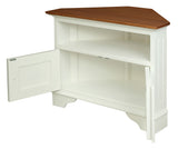 Tasmania 2 Door Corner TV Stand (White Caramel) - Front View