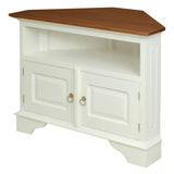 Tasmania 2 Door Corner TV Stand (White Caramel) - Side View