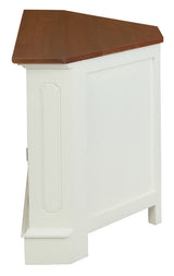 Tasmania 2 Door Corner TV Stand (White Caramel) - 45-Degree Angle