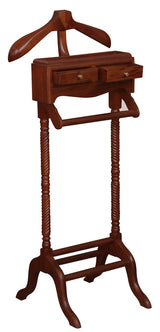 Jepara 2 Drawer Carved Valet (Mahogany) - Front View