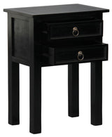 Elliot 2 Drawer Lamp Table (Black) - Front View
