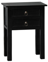 Elliot 2 Drawer Lamp Table (Black) - Side View