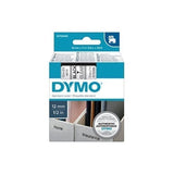 Dymo Blk on Clr 12mmx7m Tape - for use in Dymo Printer