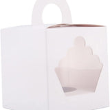 White cardboard Cupcake Box 25pcs - Side View