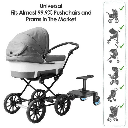 Baby Jogger Glider Board 2 in 1 Kid Stroller Board with Dismountable Seat AU blue wheel