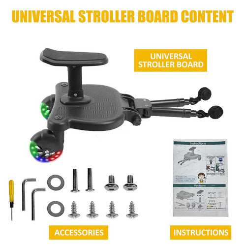 Baby Jogger Glider Board 2 in 1 Kid Stroller Board with Dismountable Seat AU Luminous wheel