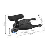 Stroller Step Board Toddler Buggys Wheel Standing Board Skateboard For Pram Kids Blue - 45-Degree Angle