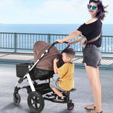 Stroller Step Board Toddler Buggys Wheel Standing Board Skateboard For Pram Kids Pink - Front View