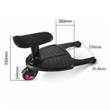 Stroller Step Board Toddler Buggys Wheel Standing Board Skateboard For Pram Kids Pink - Low Angle
