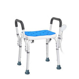 Adjustable Shower Chair Bath Seat Heavy Duty Bathtub Armrests Bench Bathroom - Front View
