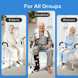 Adjustable Shower Chair Bath Seat Heavy Duty Bathtub Armrests Bench Bathroom - Top-Down View