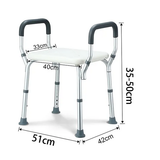 Adjustable Shower Chair Bath Seat Heavy Duty Bathtub Armrests Bench Bathroom - Low Angle
