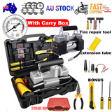 150PSI 12V Car Air Compressor Portable Tyre Deflator Inflator Pump 4WD Car Truck RED CASE