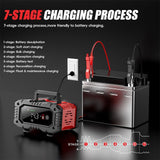 12V 20A/24V 10A Smart Car Battery Charger for Lead Acid LiFePo4 AGM Moto Battery - 45-Degree Angle