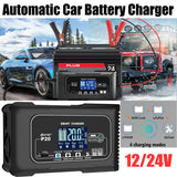 12/24V Automatic Car Battery Charger For Lithium Lifepo4 Lead-Acid AGM/Gel/SLA - Front View