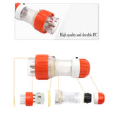 32 Amp 5m 3 Pin Extension Lead Single Phase 250V Rubber Cable Male/Female Plug - 45-Degree Angle