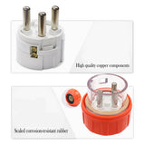 32 Amp 5m 3 Pin Extension Lead Single Phase 250V Rubber Cable Male/Female Plug - Rear View