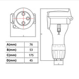 32 Amp 5m 3 Pin Extension Lead Single Phase 250V Rubber Cable Male/Female Plug - Extra Image