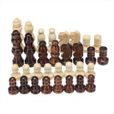 3 IN 1 Wooden Chess Set Folding Chessboard Wood Pieces Draughts Backgammon Toy - Front View