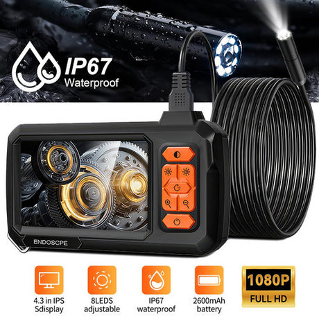 2M 8mm Lens Industrial Endoscope 1080P Digital Borescope Inspection Camera LED Lamp, image 3