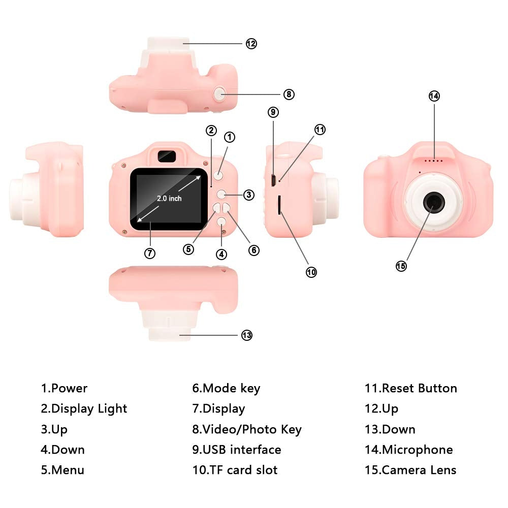 Mini Digital Children Camera Kids Camera 2.0 LCD Toy 32G Card HD