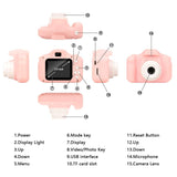 Mini Digital Children Camera Kids Camera 2.0 LCD Toy 32G Card HD - Front View