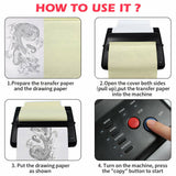ABS Tattoo Transfer Copier Printer Machine Thermal Stencil Paper Body Art Maker - Close-Up Angle