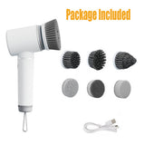 6in1 Electric Spin Scrubber Cordless Rechargeable Cleaning Brush with 6 Head Kit - Side View