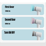 6in1 Electric Spin Scrubber Cordless Rechargeable Cleaning Brush with 6 Head Kit - Close-Up Angle