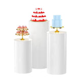 3pcs Metal Round Plinth Cylinder Pedestal Stand Wedding Decoration Cake Flower - Front View