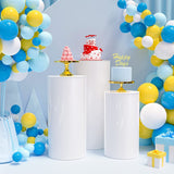 3pcs Metal Round Plinth Cylinder Pedestal Stand Wedding Decoration Cake Flower - Side View