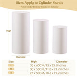 3pcs Metal Round Plinth Cylinder Pedestal Stand Wedding Decoration Cake Flower - Rear View
