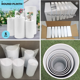 5pcs Metal Round Plinth Cylinder Pedestal Stand Wedding Decoration Cake Flower - 45-Degree Angle