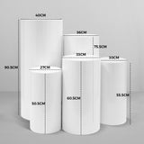 5pcs Metal Round Plinth Cylinder Pedestal Stand Wedding Decoration Cake Flower - Rear View