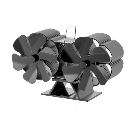 12 Blade Fan Heat Self-Powered Wood Stove Top Burner Fireplace Silent Eco Heater