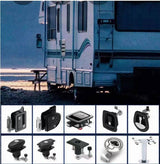 2PCS Black Central Locking T Handle Whale Tail Lock Folding Trailer Ute Canopy - 45-Degree Angle