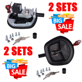 2PCS Black Central Locking T Handle Whale Tail Lock Folding Trailer Ute Canopy - Low Angle