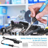 60W Soldering Iron Kit Welding Solder Station Wire Desoldering Pump Multimeter - 45-Degree Angle