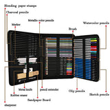 72pcs Professional Drawing Artist Kit Set Pencils and Sketch Charcoal Art Tools - Side View
